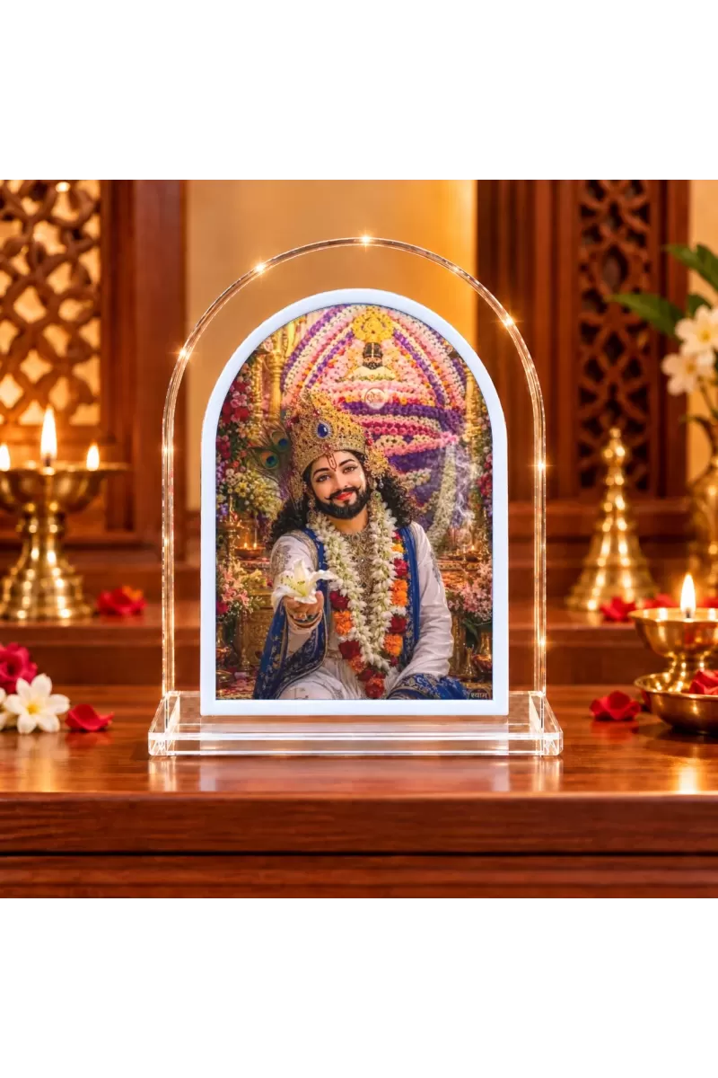 Khatu Ashyam L Shape Acrylic Showpiece 3 X 3.5 Inch For Home, Office And Car (F176334)