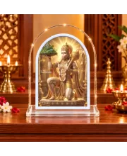 Hanuman L Shape Acrylic Showpiece 3 X 3.5 Inch For Home, Office And Car (F176335)