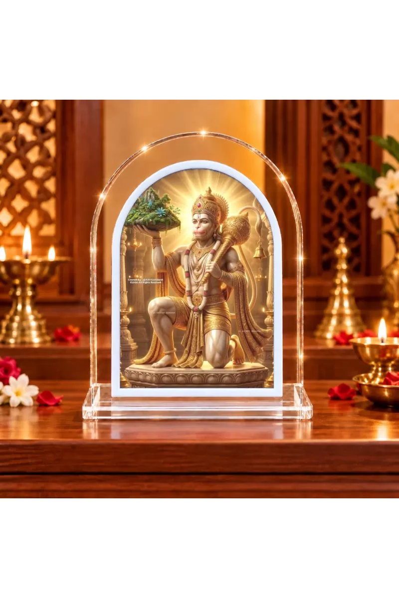 Hanuman L Shape Acrylic Showpiece 3 X 3.5 Inch For Home, Office And Car (F176335)