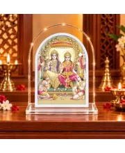 Goddess Lakshmi Narayan L Shape Acrylic Showpiece 3 X 3.5 Inch For Home, Office And Car (F176337)