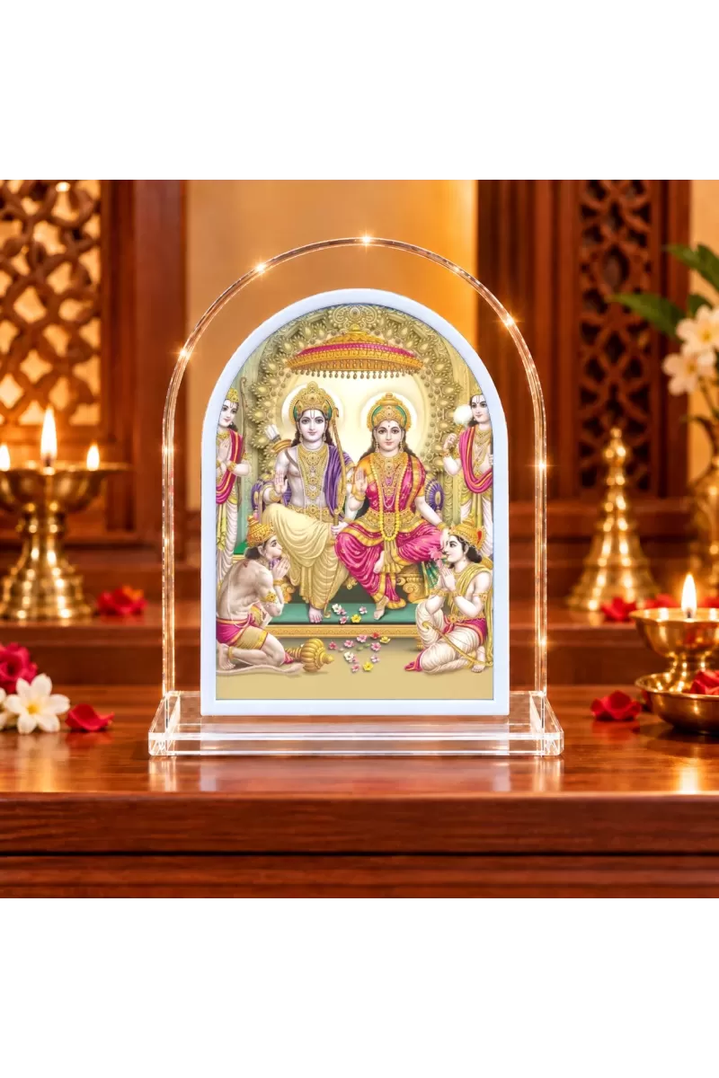 Goddess Lakshmi Narayan L Shape Acrylic Showpiece 3 X 3.5 Inch For Home, Office And Car (F176337)