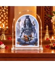 Lord Shiva L Shape Acrylic Showpiece 3 X 3.5 Inch For Home, Office And Car (F176339)