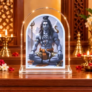 Lord Shiva L Shape Acrylic Showpiece 3 X 3.5 Inch For Home, Office And Car (F176339)