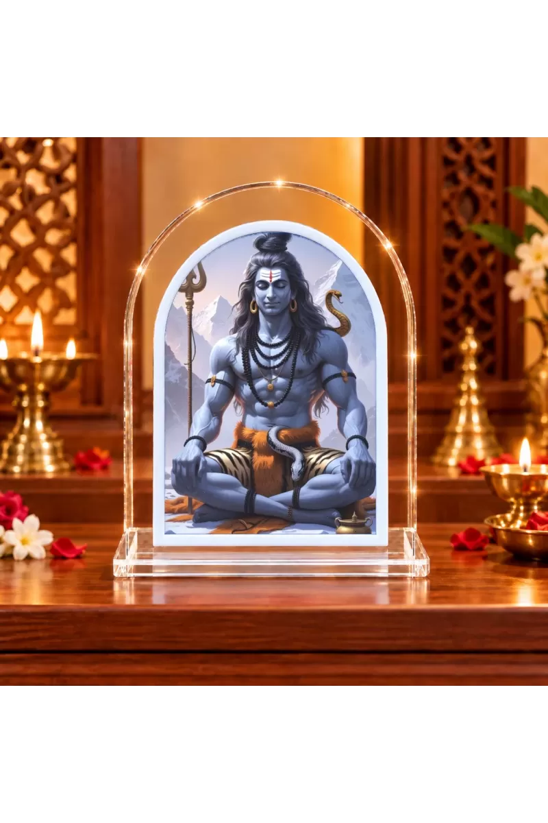 Lord Shiva L Shape Acrylic Showpiece 3 X 3.5 Inch For Home, Office And Car (F176339)