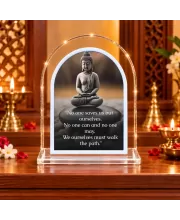 Buddha L Shape Acrylic Showpiece 3 X 3.5 Inch For Home, Office And Car (F176340)