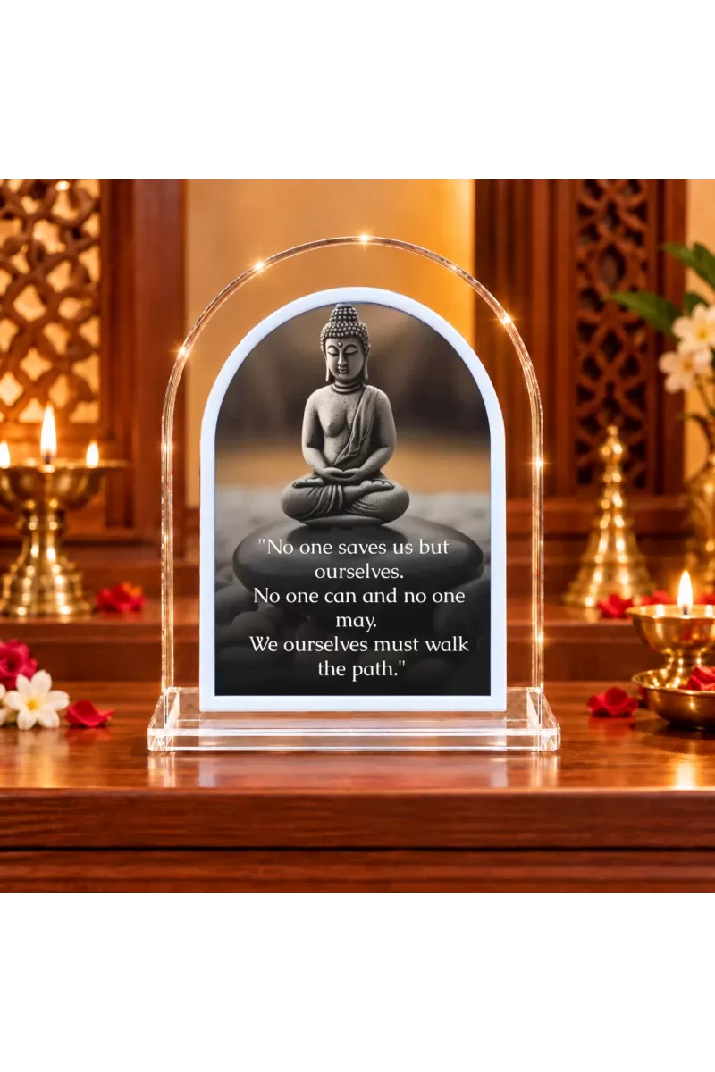 Buddha L Shape Acrylic Showpiece 3 X 3.5 Inch For Home, Office And Car (F176340)