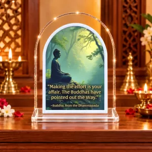 Buddha L Shape Acrylic Showpiece 3 X 3.5 Inch For Home, Office And Car (F176341)