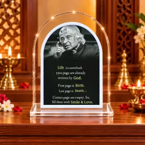 A. P. J. Abdul Kalam L Shape Acrylic Showpiece 3 X 3.5 Inch For Home, Office And Car (F176343)