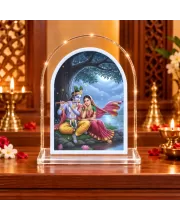 Radha Krishna L Shape Acrylic Showpiece 3 X 3.5 Inch For Home, Office And Car (F176344)