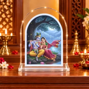 Radha Krishna L Shape Acrylic Showpiece 3 X 3.5 Inch For Home, Office And Car (F176344) Radha Krishna L Shape Acrylic Showpiece 3 X 3.5 Inch For Home, Office And Car (F176344)