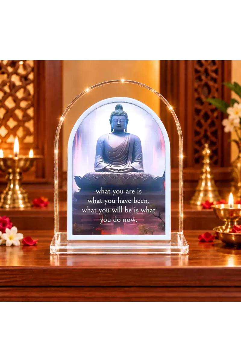 Buddha L Shape Acrylic Showpiece 3 X 3.5 Inch For Home, Office And Car (F176345)