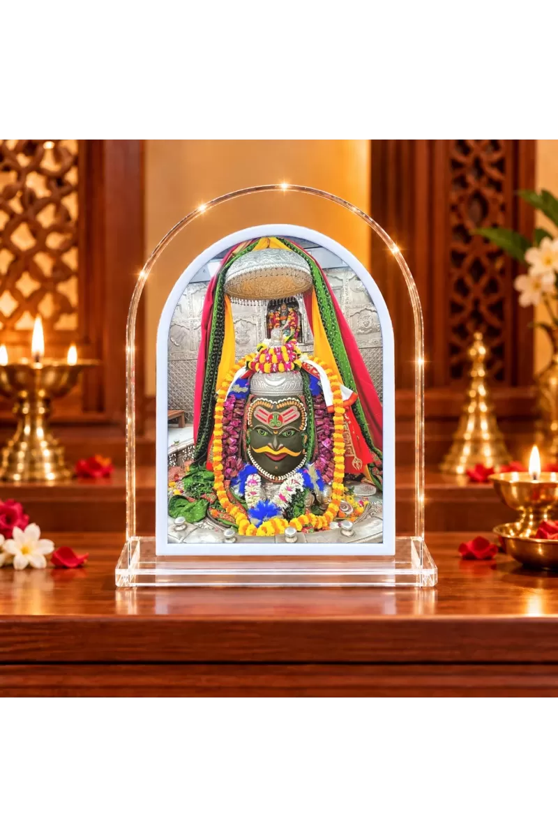 Mahakal L Shape Acrylic Showpiece 3 X 3.5 Inch For Home, Office And Car (F176347)