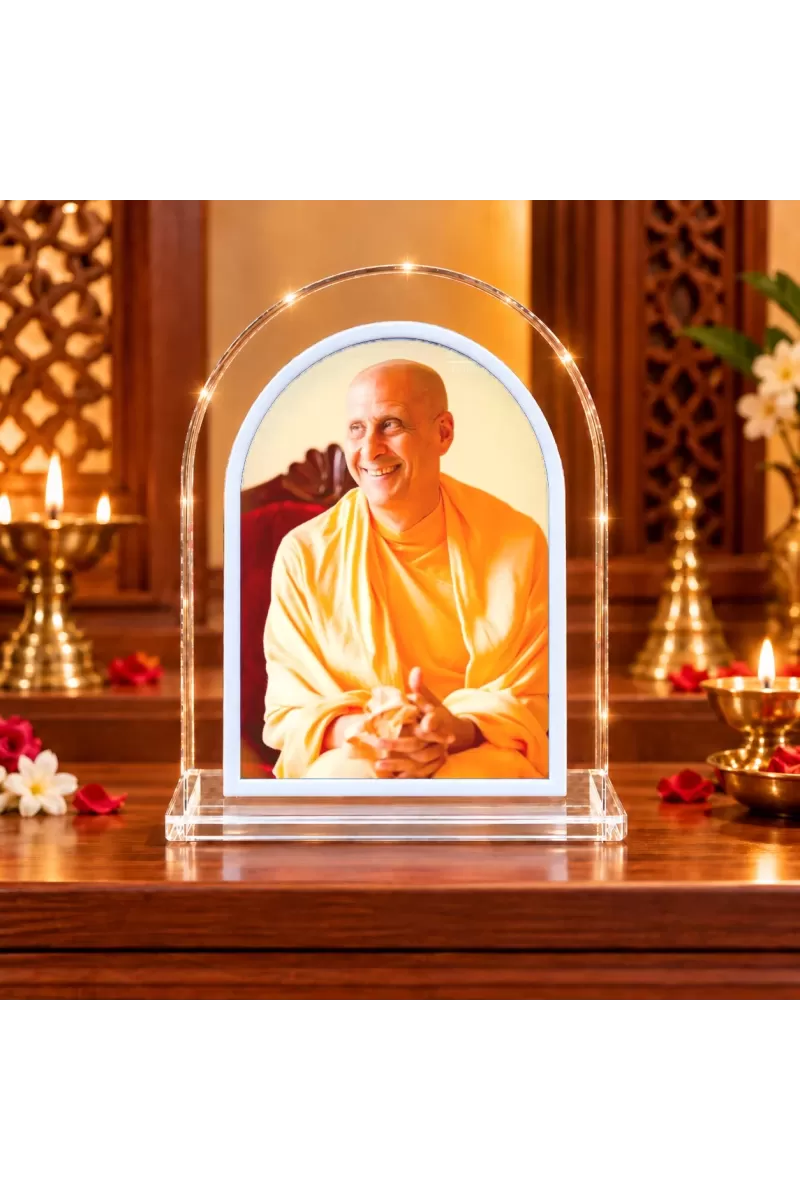 Radhaanath Swami L Shape Acrylic Showpiece 3 X 3.5 Inch For Home, Office And Car (F176348)