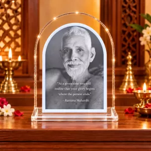 Ramana Maharshi L Shape Acrylic Showpiece 3 X 3.5 Inch For Home, Office And Car (F176351) Ramana Maharshi L Shape Acrylic Showpiece 3 X 3.5 Inch For Home, Office And Car (F176351)
