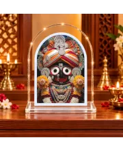 Lord Jagannath L Shape Acrylic Showpiece 3 X 3.5 Inch For Home, Office And Car (F176353)
