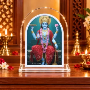 Lord Vishnu L Shape Acrylic Showpiece 3 X 3.5 Inch For Home, Office And Car (F176354)
