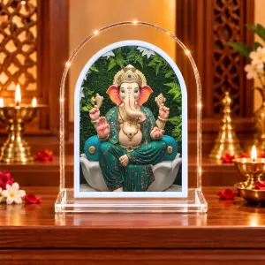 Lord Ganesha L Shape Acrylic Showpiece 3 X 3.5 Inch For Home, Office And Car (F176355) Lord Ganesha L Shape Acrylic Showpiece 3 X 3.5 Inch For Home, Office And Car (F176355)