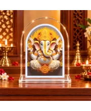 Lord Ganesha L Shape Acrylic Showpiece 3 X 3.5 Inch For Home, Office And Car (F176359)