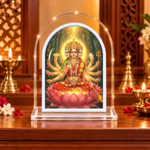 Gayatri Mata L Shape Acrylic Showpiece 3 X 3.5 Inch For Home, Office And Car (F176360)
