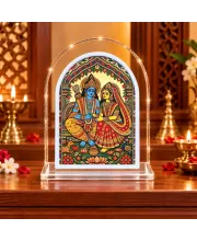 Ram Sita L Shape Acrylic Showpiece 3 X 3.5 Inch For Home, Office And Car (F176363)