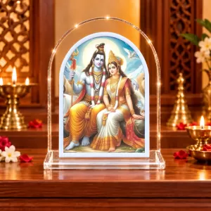 Shiva Parvati L Shape Acrylic Showpiece 3 X 3.5 Inch For Home, Office And Car (F176364) Shiva Parvati L Shape Acrylic Showpiece 3 X 3.5 Inch For Home, Office And Car (F176364)