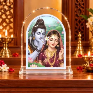 Shiva Parvati L Shape Acrylic Showpiece 3 X 3.5 Inch For Home, Office And Car (F176367) Shiva Parvati L Shape Acrylic Showpiece 3 X 3.5 Inch For Home, Office And Car (F176367)
