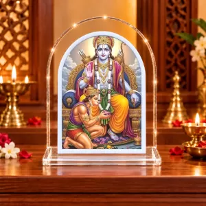 Lord Rama And Hanuman L Shape Acrylic Showpiece 3 X 3.5 Inch For Home, Office And Car (F176368) Lord Rama And Hanuman L Shape Acrylic Showpiece 3 X 3.5 Inch For Home, Office And Car (F176368)