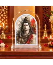 Lord Shiva L Shape Acrylic Showpiece 3 X 3.5 Inch For Home, Office And Car (F176369)