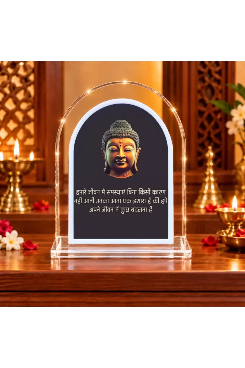 Buddha L Shape Acrylic Showpiece 3 X 3.5 Inch For Home, Office And Car (F176371)