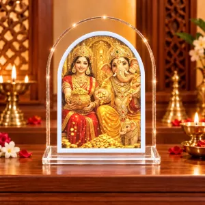 Lakshmi Ganesha L Shape Acrylic Showpiece 3 X 3.5 Inch For Home, Office And Car (F176375) Lakshmi Ganesha L Shape Acrylic Showpiece 3 X 3.5 Inch For Home, Office And Car (F176375)