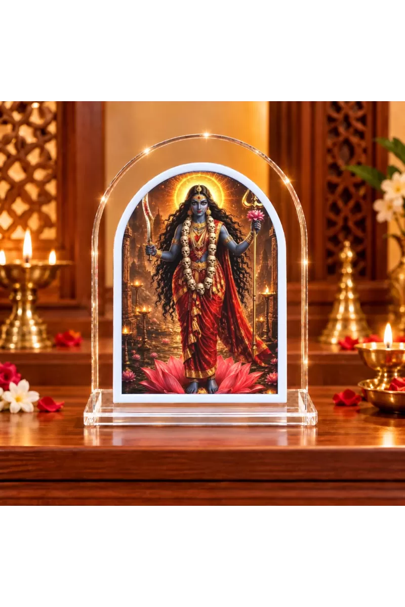 Goddess Kali L Shape Acrylic Showpiece 3 X 3.5 Inch For Home, Office And Car (F176377)