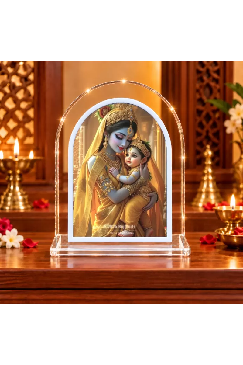 Maa Yoshoda L Shape Acrylic Showpiece 3 X 3.5 Inch For Home, Office And Car (F176378)