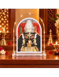 Kali Maa L Shape Acrylic Showpiece 3 X 3.5 Inch For Home, Office And Car (F176381)