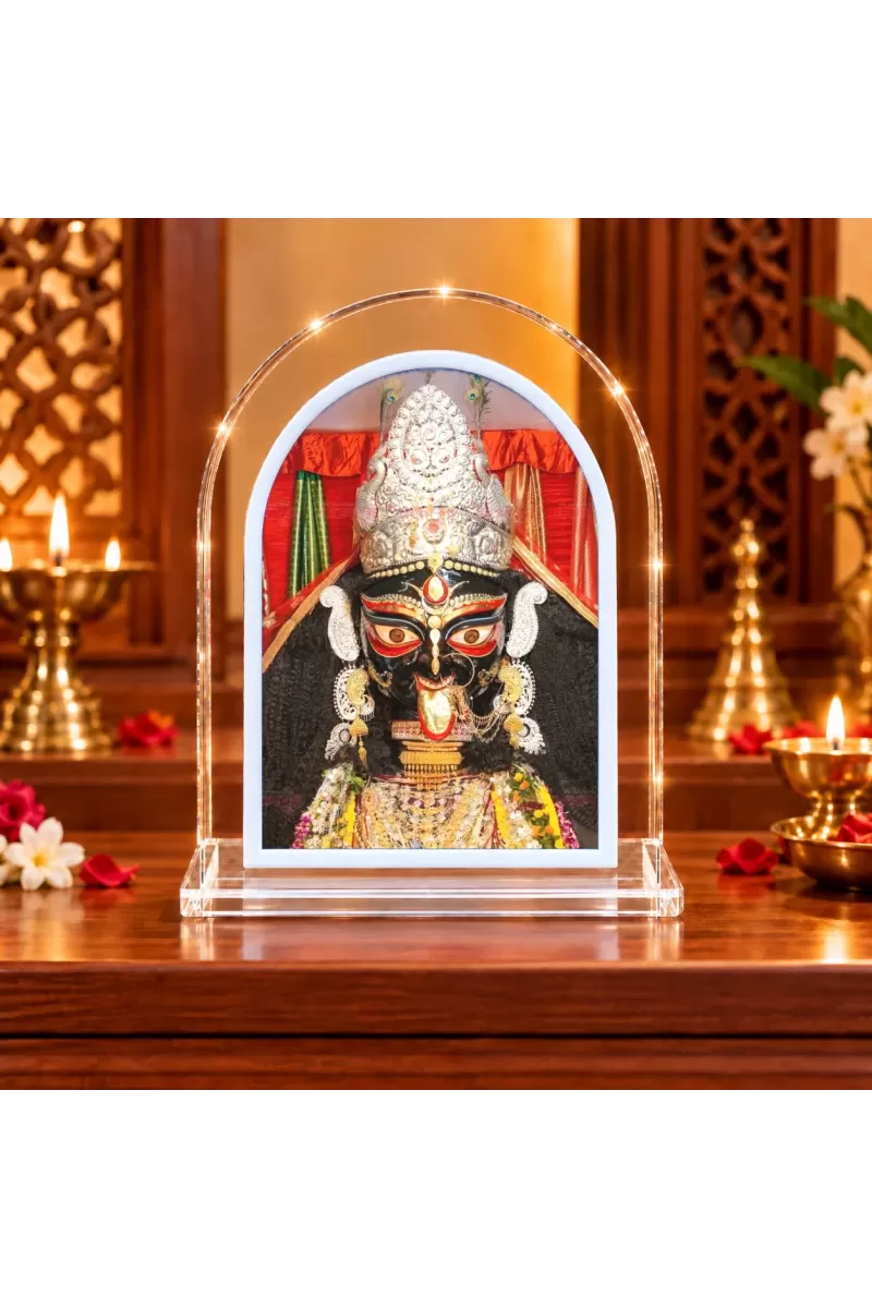 Kali Maa L Shape Acrylic Showpiece 3 X 3.5 Inch For Home, Office And Car (F176381)