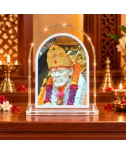 Sai Baba L Shape Acrylic Showpiece 3 X 3.5 Inch For Home, Office And Car (F176383)