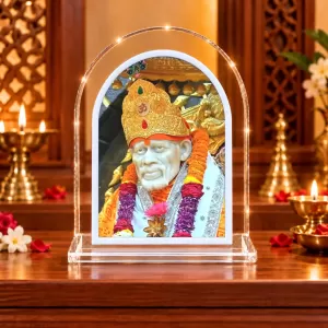 Sai Baba L Shape Acrylic Showpiece 3 X 3.5 Inch For Home, Office And Car (F176383)