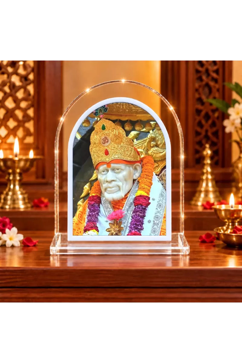 Sai Baba L Shape Acrylic Showpiece 3 X 3.5 Inch For Home, Office And Car (F176383)