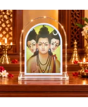 Sri Dattatreya L Shape Acrylic Showpiece 3 X 3.5 Inch For Home, Office And Car (F176385)