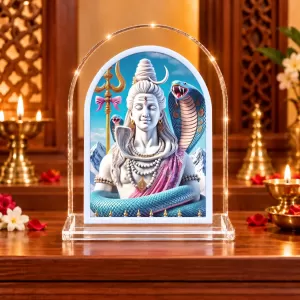 Lord Shiva L Shape Acrylic Showpiece 3 X 3.5 Inch For Home, Office And Car (F176390)