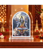 Lord Shiva L Shape Acrylic Showpiece 3 X 3.5 Inch For Home, Office And Car (F176391)