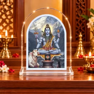 Lord Shiva L Shape Acrylic Showpiece 3 X 3.5 Inch For Home, Office And Car (F176391)