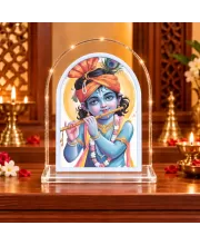 Lord Krishna L Shape Acrylic Showpiece 3 X 3.5 Inch For Home, Office And Car (F176392)