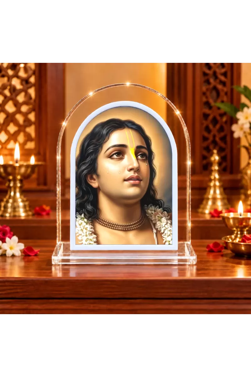 Shree Chaitannya L Shape Acrylic Showpiece 3 X 3.5 Inch For Home, Office And Car (F176395)