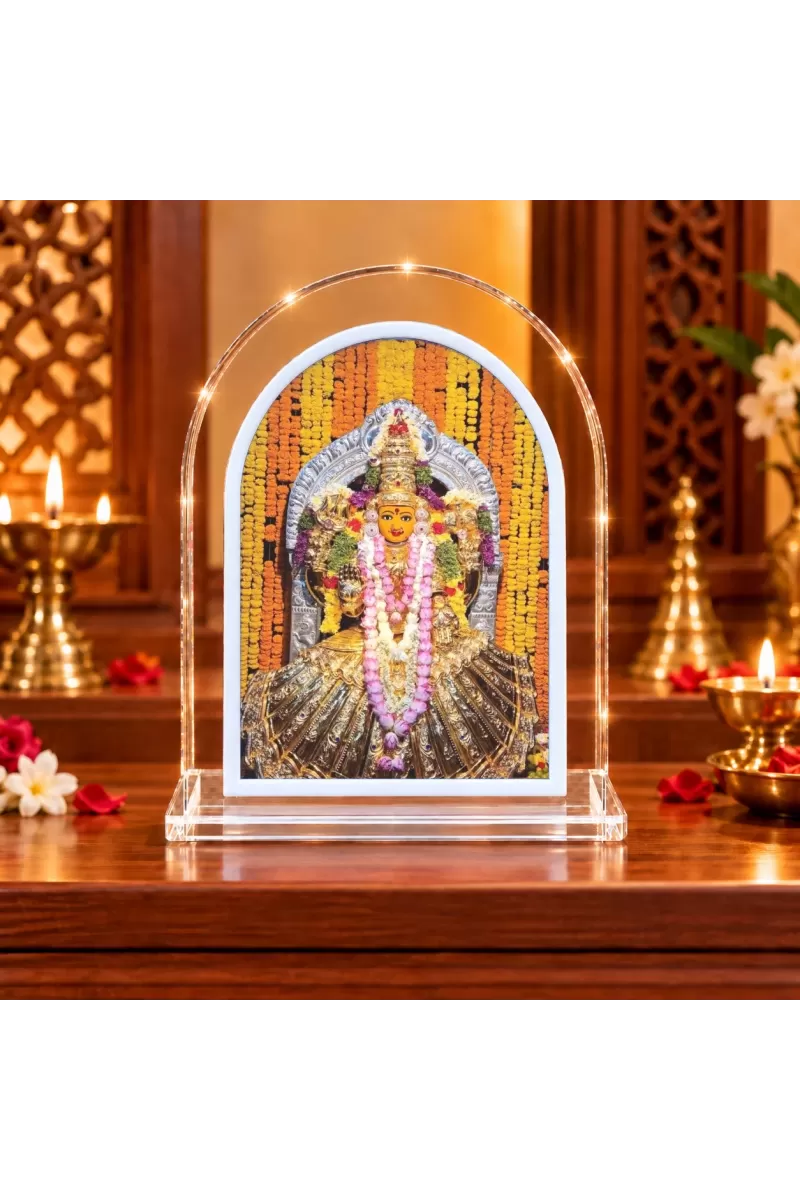 Goddess Nimishamba Devi L Shape Acrylic Showpiece 3 X 3.5 Inch For Home, Office And Car (F176396)