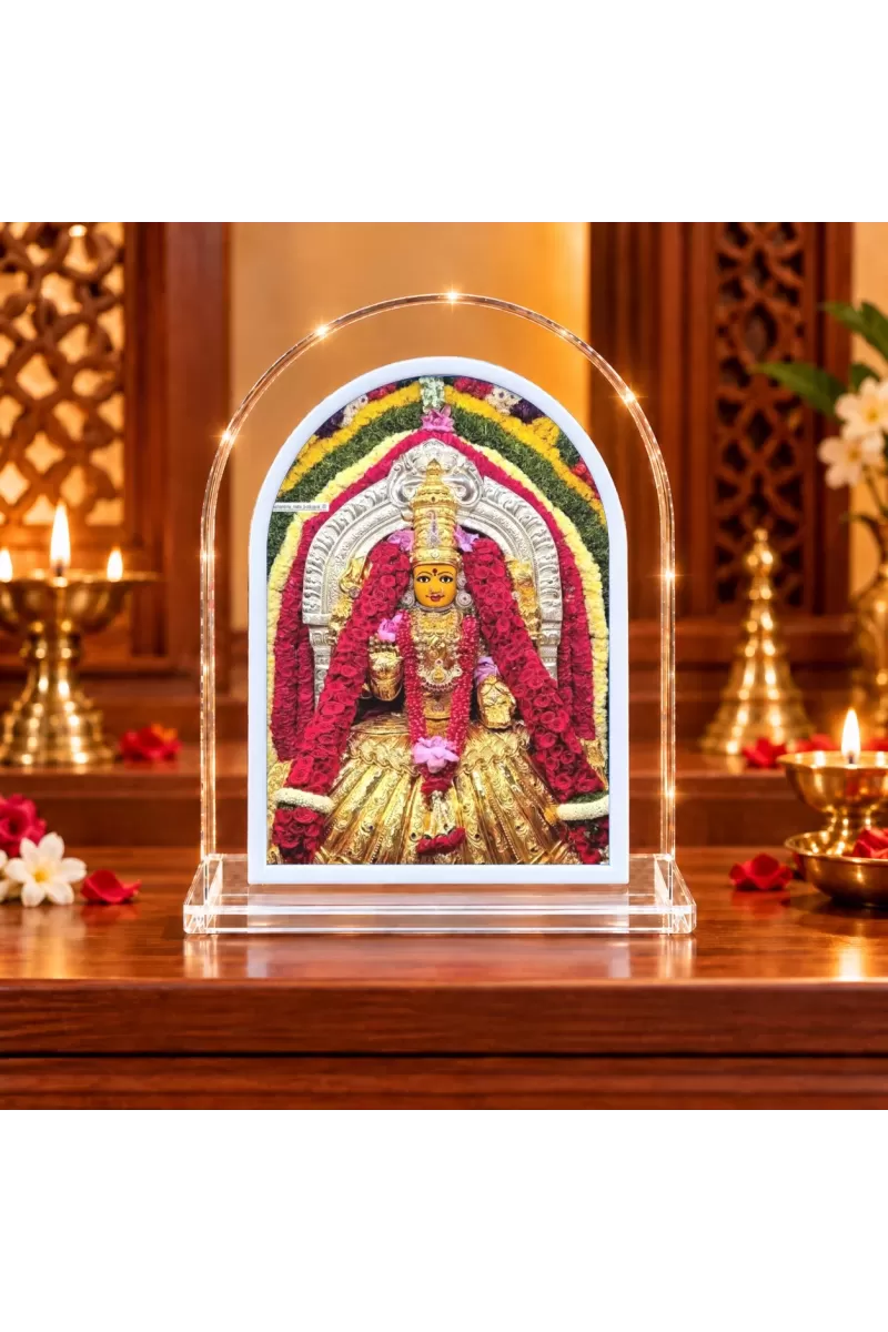 Goddess Nimishamba Devi L Shape Acrylic Showpiece 3 X 3.5 Inch For Home, Office And Car (F176398)