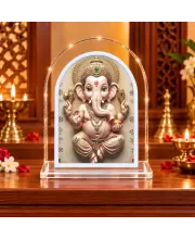 Lord Ganesha L Shape Acrylic Showpiece 3 X 3.5 Inch For Home, Office And Car (F176399)