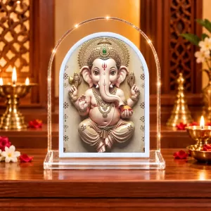 Lord Ganesha L Shape Acrylic Showpiece 3 X 3.5 Inch For Home, Office And Car (F176399) Lord Ganesha L Shape Acrylic Showpiece 3 X 3.5 Inch For Home, Office And Car (F176399)