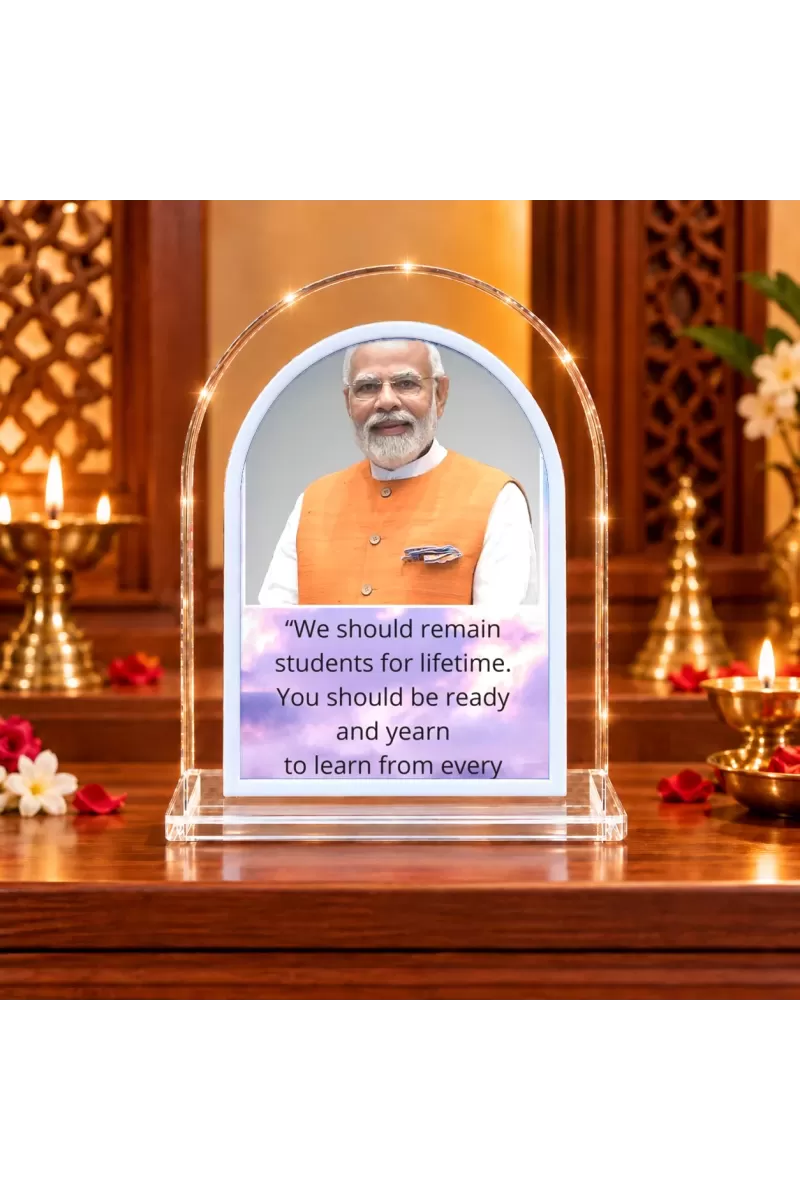 Narendra Modi L Shape Acrylic Showpiece 3 X 3.5 Inch For Home, Office And Car (F176400)