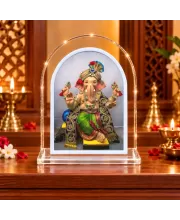 Lord Ganesha L Shape Acrylic Showpiece 3 X 3.5 Inch For Home, Office And Car (F176401)