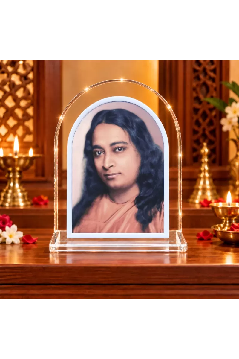 Paramahansa Yogananda L Shape Acrylic Showpiece 3 X 3.5 Inch For Home, Office And Car (F176402)